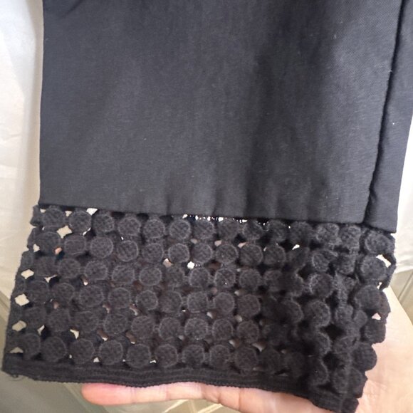 Soft Surroundings Womens Black Pull On Crochet Hem Cropped Pants Sz L - Picture 4 of 12